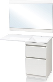 Style Line Тумба с раковиной Даллас 110 R Люкс, белая PLUS эмаль – фотография-6